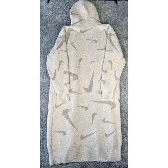 Nike Phoenix Cozy Boucle Long Knit Cardigan Size Small Light Orewood Brown - Picture 2 of 6